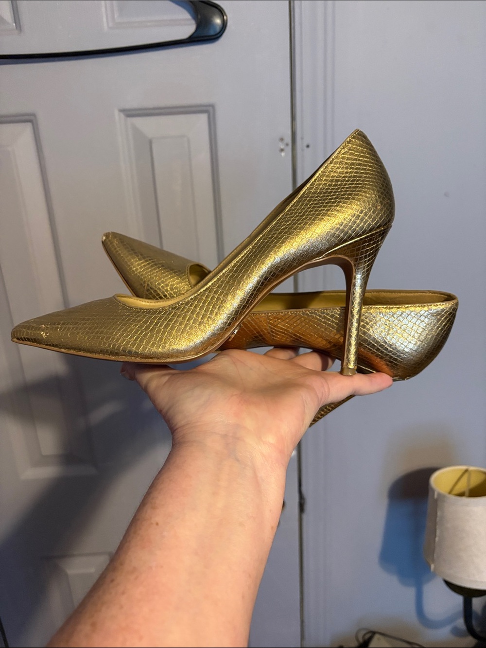 MICHAEL Michael Kors Metallic Gold Pointed-Toe Stiletto Pumps